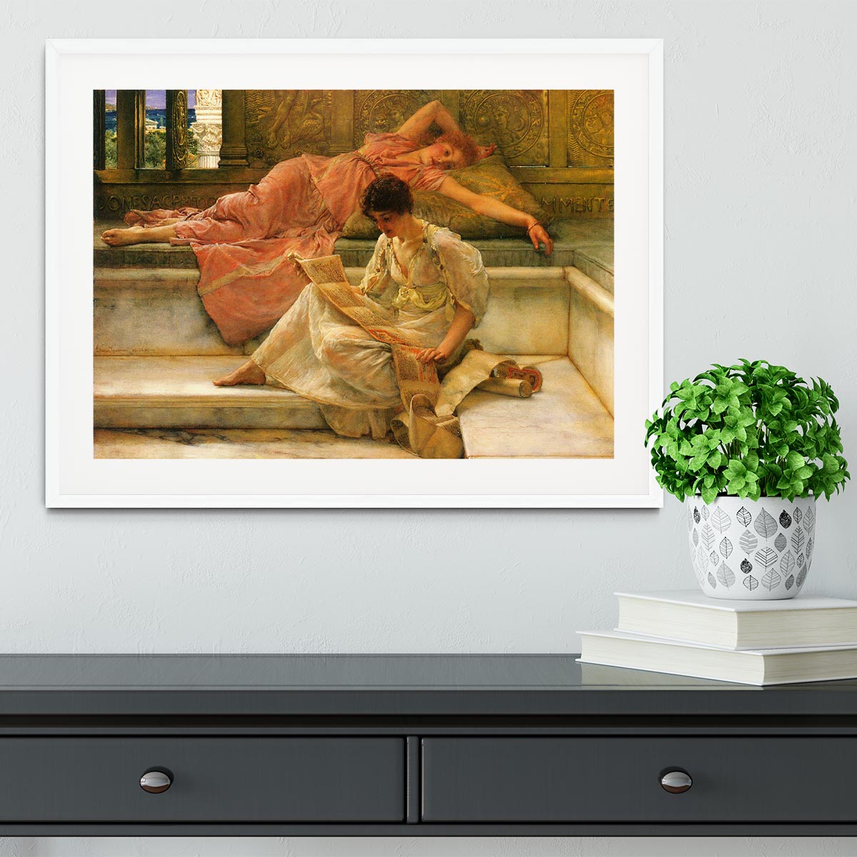 A favorite poet by Alma Tadema Framed Print - Canvas Art Rocks - 5