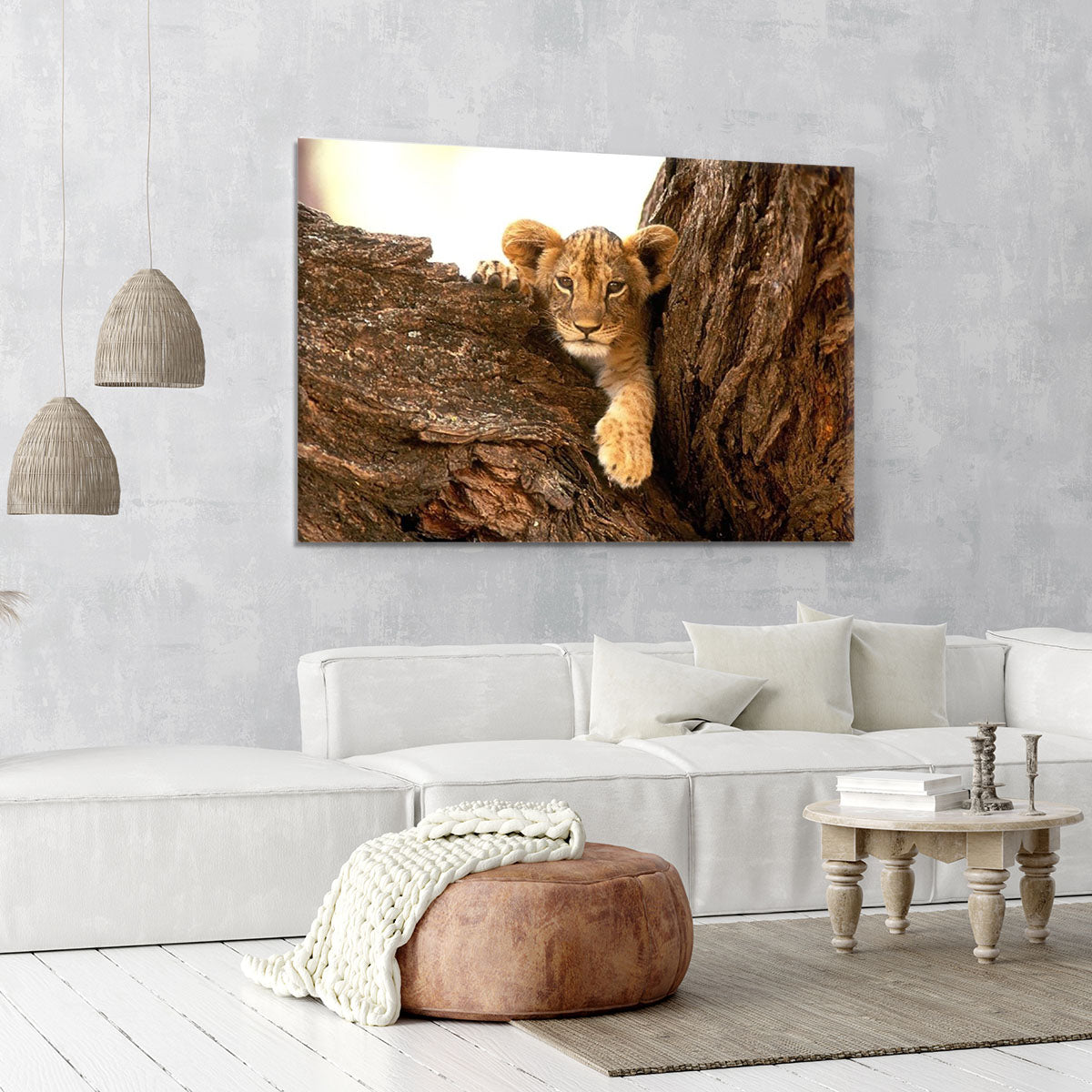 A little tiger cub look out for rocks Canvas Print or Poster - Canvas Art Rocks - 6