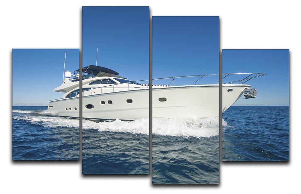 A luxury private motor yacht 4 Split Panel Canvas  - Canvas Art Rocks - 1
