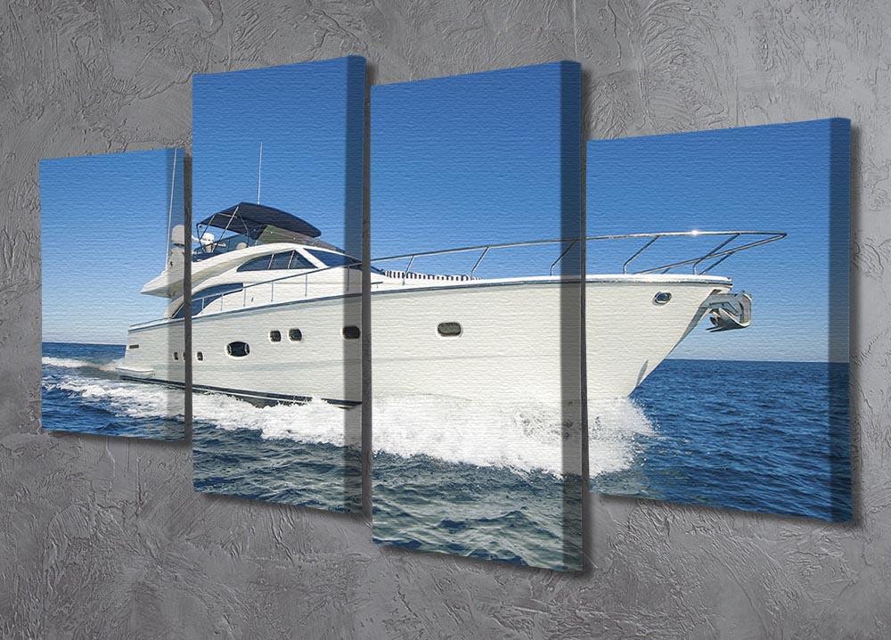 A luxury private motor yacht 4 Split Panel Canvas  - Canvas Art Rocks - 2