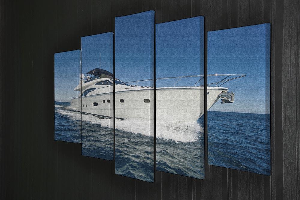 A luxury private motor yacht 5 Split Panel Canvas  - Canvas Art Rocks - 2