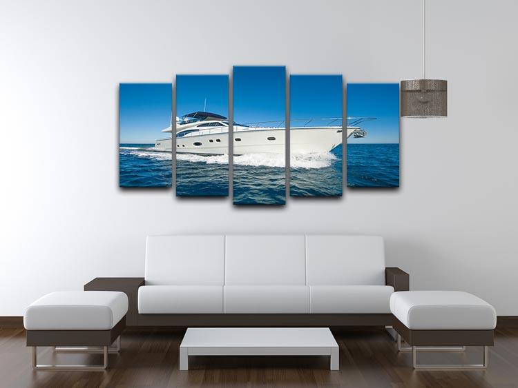 A luxury private motor yacht 5 Split Panel Canvas  - Canvas Art Rocks - 3