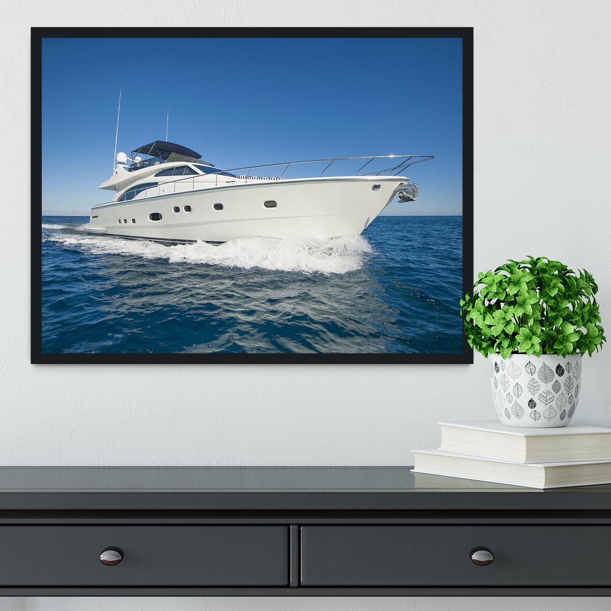 A luxury private motor yacht Framed Print - Canvas Art Rocks - 2