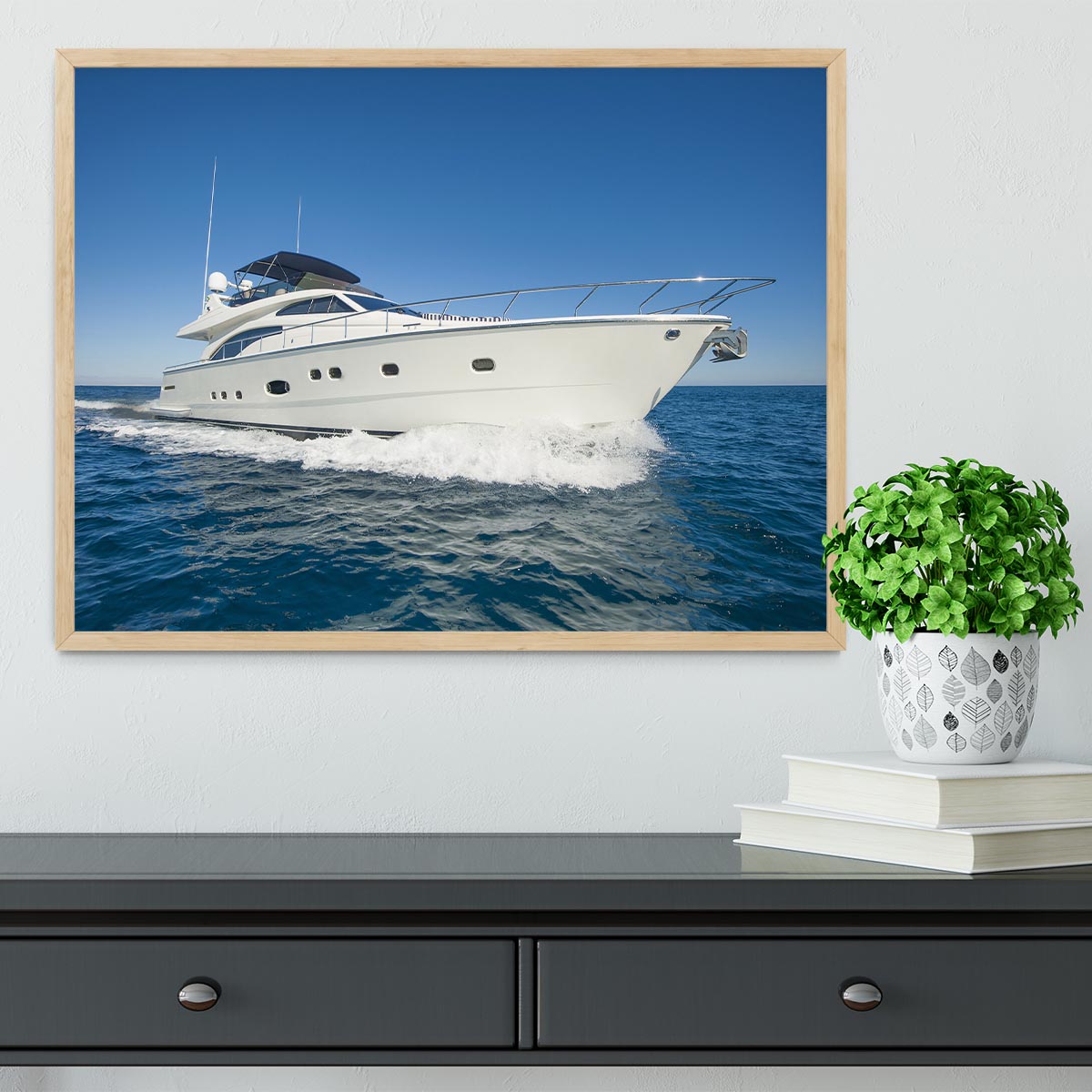 A luxury private motor yacht Framed Print - Canvas Art Rocks - 4