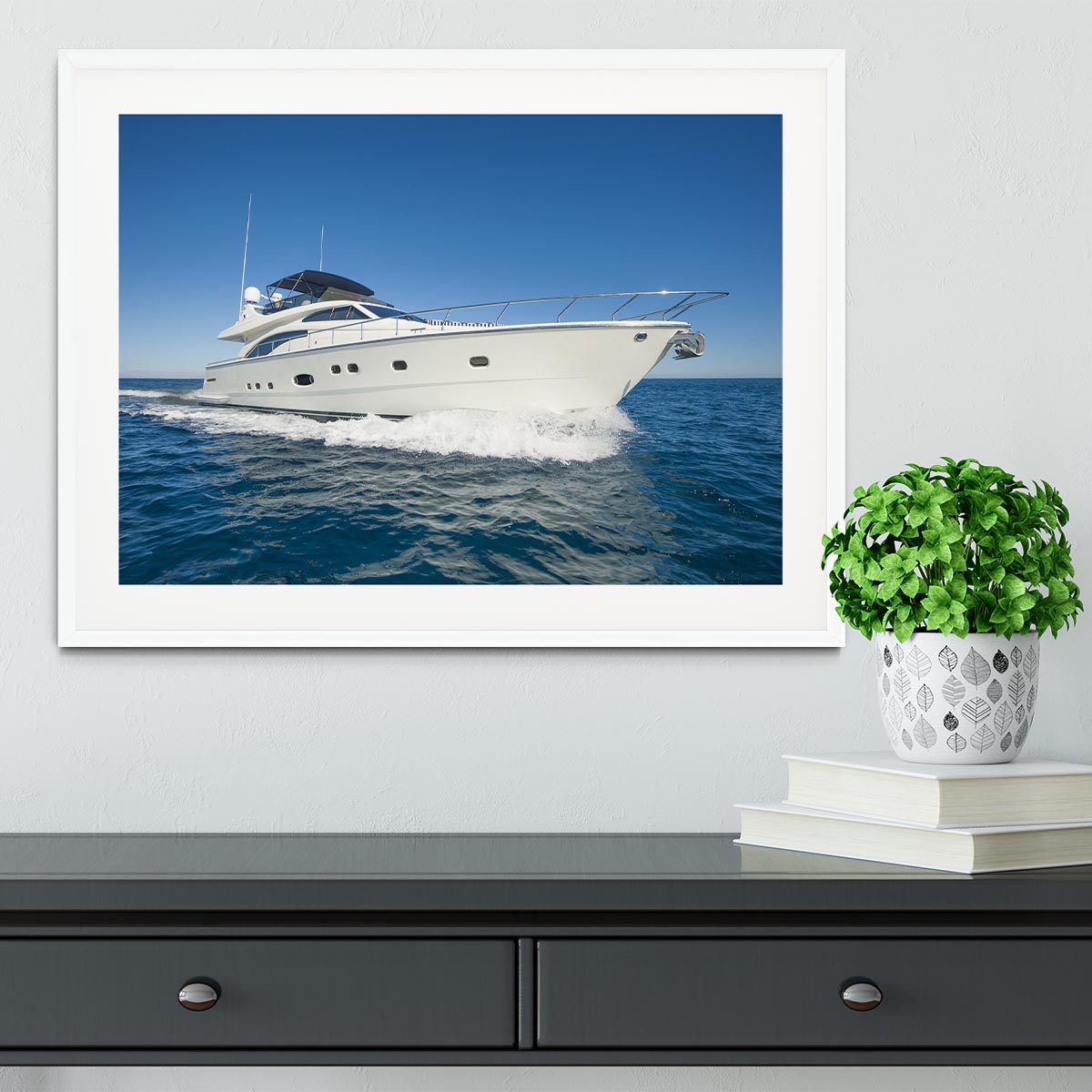 A luxury private motor yacht Framed Print - Canvas Art Rocks - 5