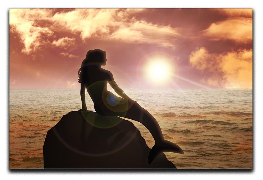 A mermaid sitting Canvas Print or Poster  - Canvas Art Rocks - 1