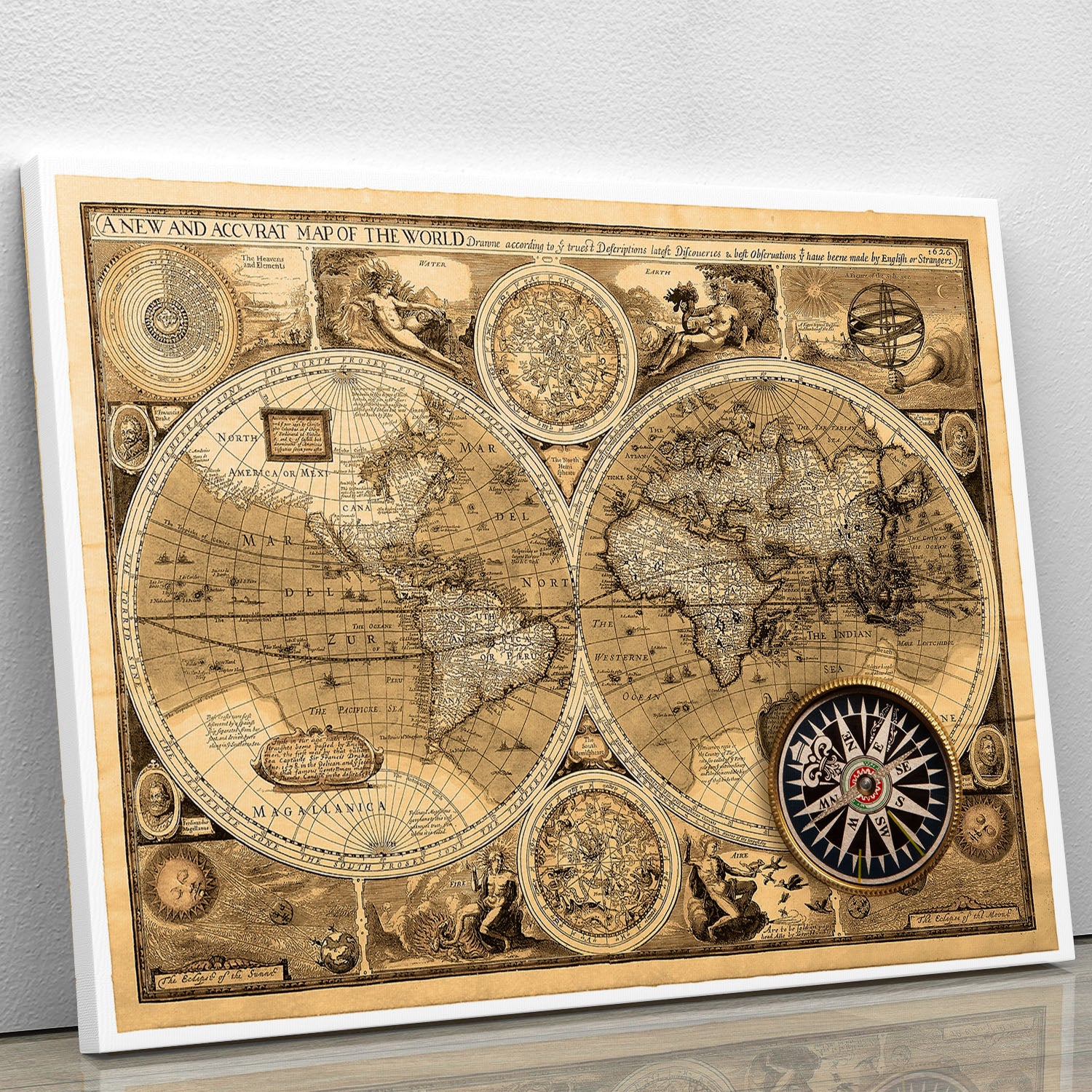 A new and accvrat map of the world Canvas Print or Poster - Canvas Art Rocks - 1