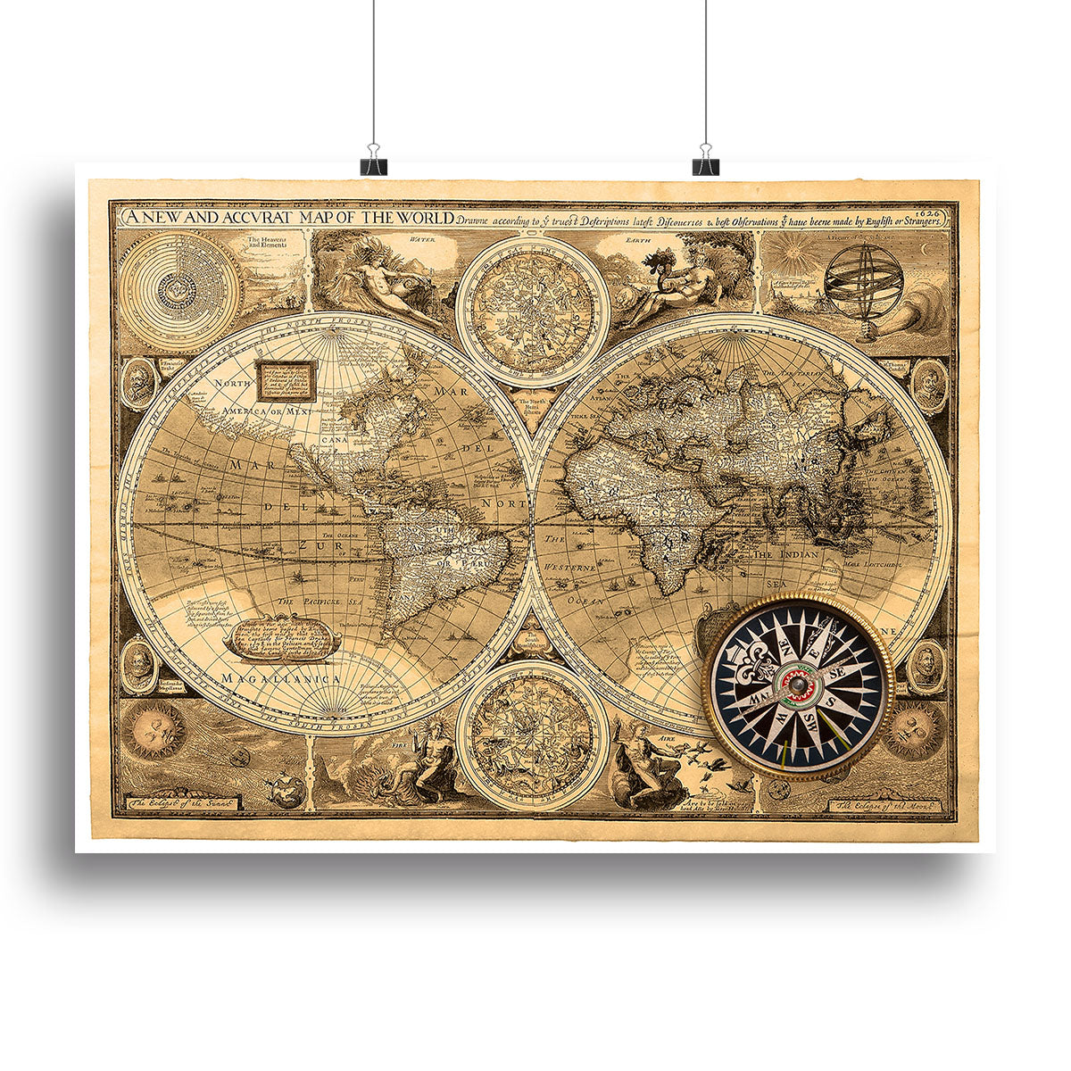 A new and accvrat map of the world Canvas Print or Poster - Canvas Art Rocks - 2