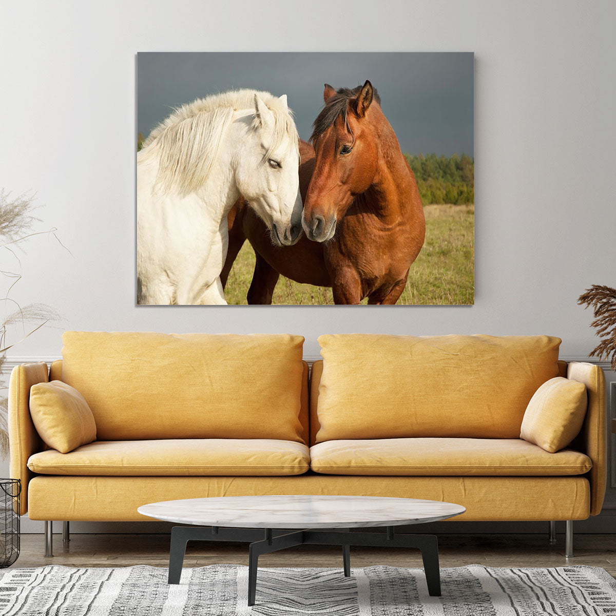 A pair of horses showing affection Canvas Print or Poster - Canvas Art Rocks - 4