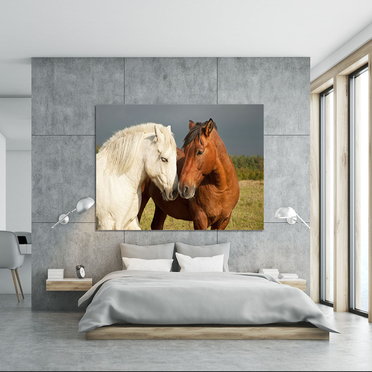 A pair of horses showing affection Canvas Print or Poster - Canvas Art Rocks - 5