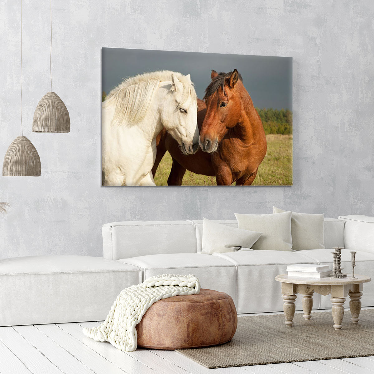 A pair of horses showing affection Canvas Print or Poster - Canvas Art Rocks - 6