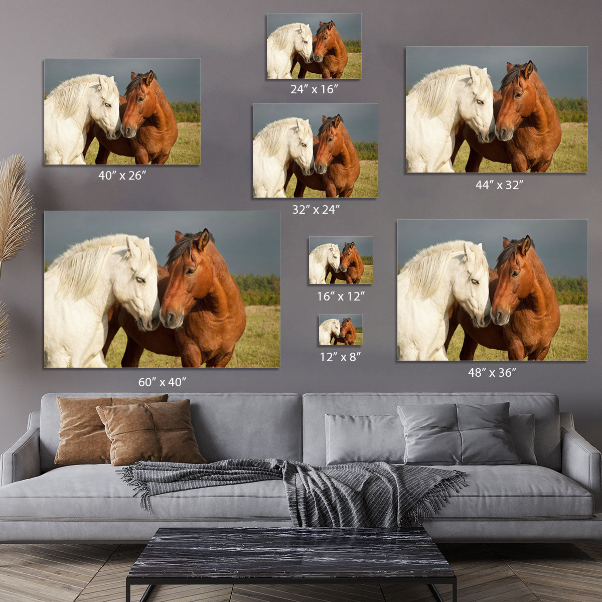 A pair of horses showing affection Canvas Print or Poster - Canvas Art Rocks - 7