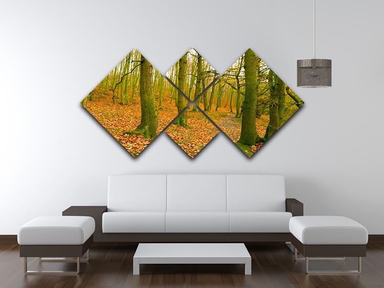 A path through the woods at Haw park 4 Square Multi Panel Canvas  - Canvas Art Rocks - 3