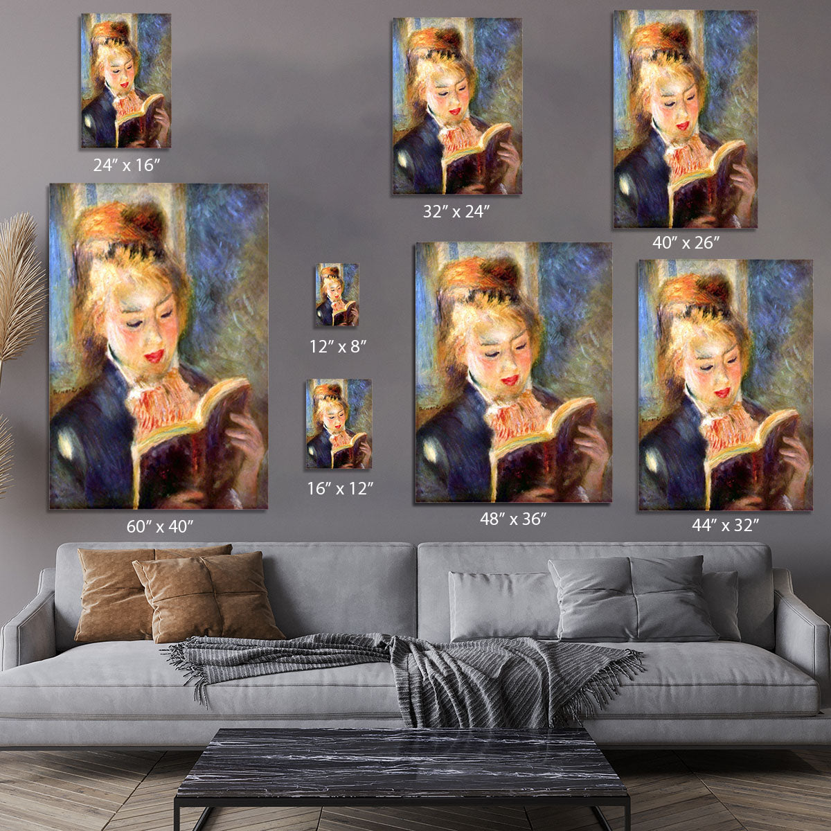 A reading girl1 by Renoir Canvas Print or Poster - Canvas Art Rocks - 7