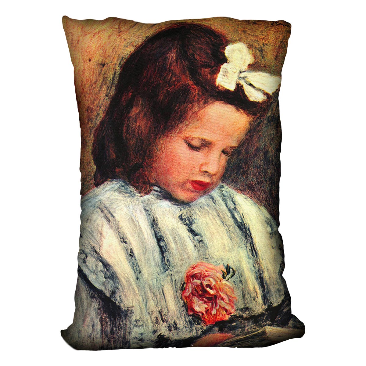 A reading girl by Renoir Cushion
