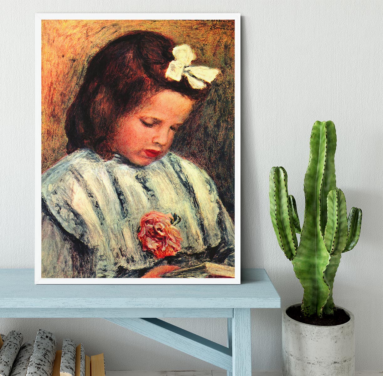 A reading girl by Renoir Framed Print - Canvas Art Rocks -6