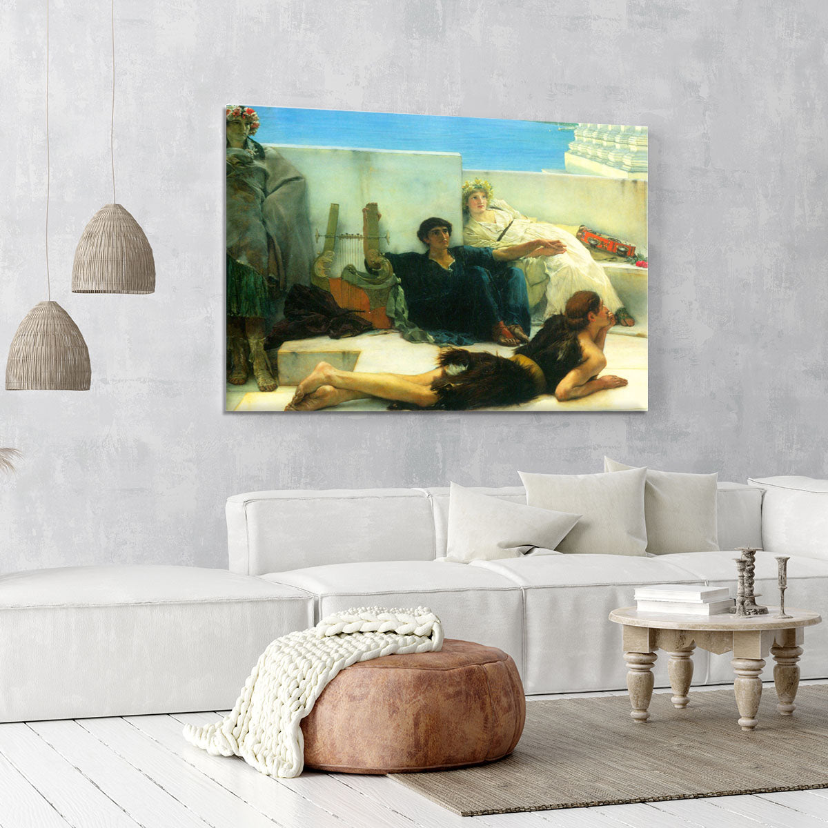 A reading of Homer detail 1 by Alma Tadema Canvas Print or Poster - Canvas Art Rocks - 6