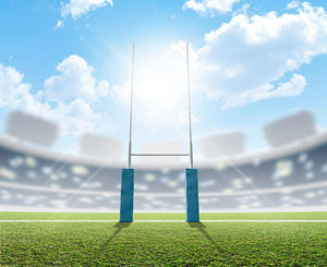 A rugby stadium with rugby posts Wall Mural Wallpaper - Canvas Art Rocks - 1