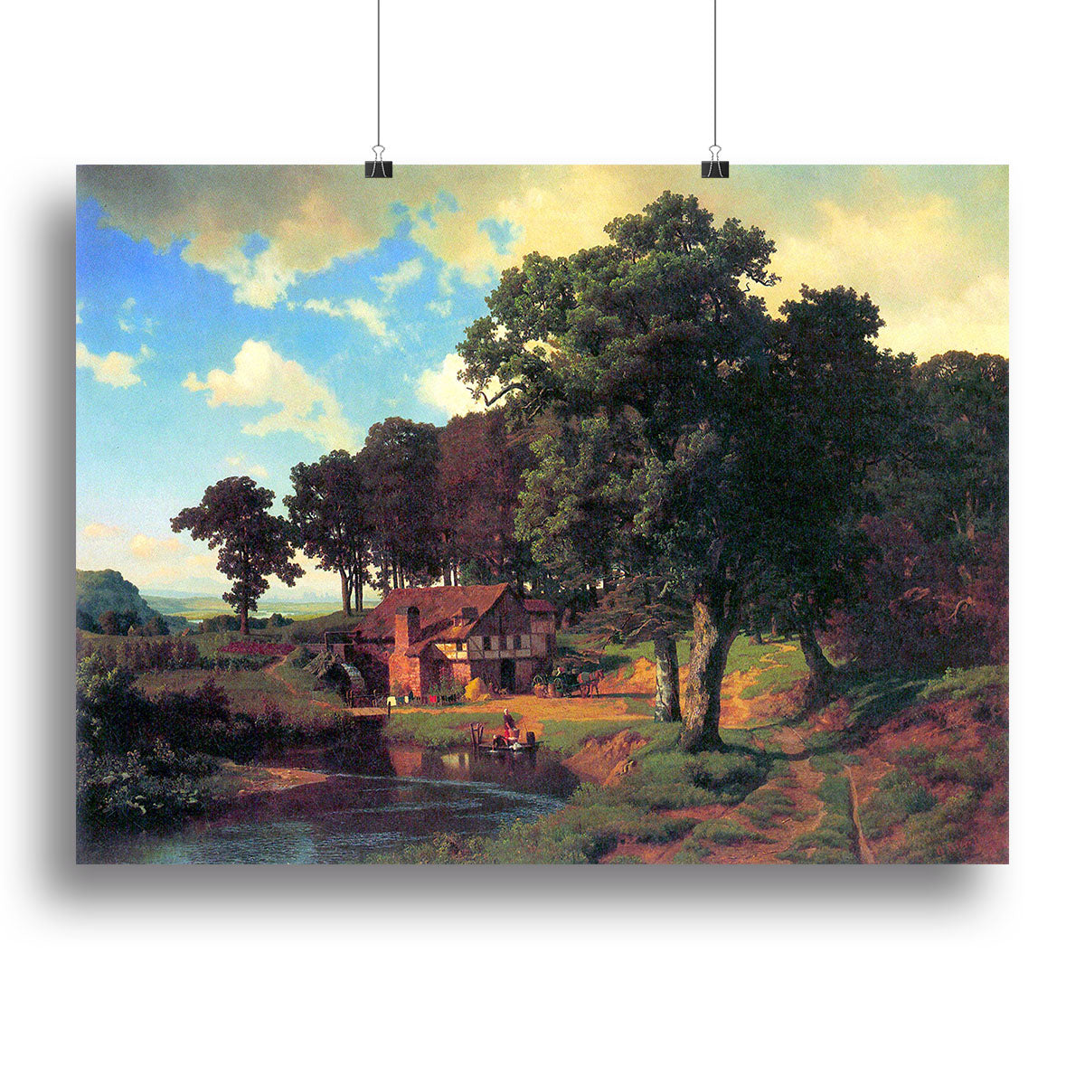 A rustic mill by Bierstadt Canvas Print or Poster - Canvas Art Rocks - 2
