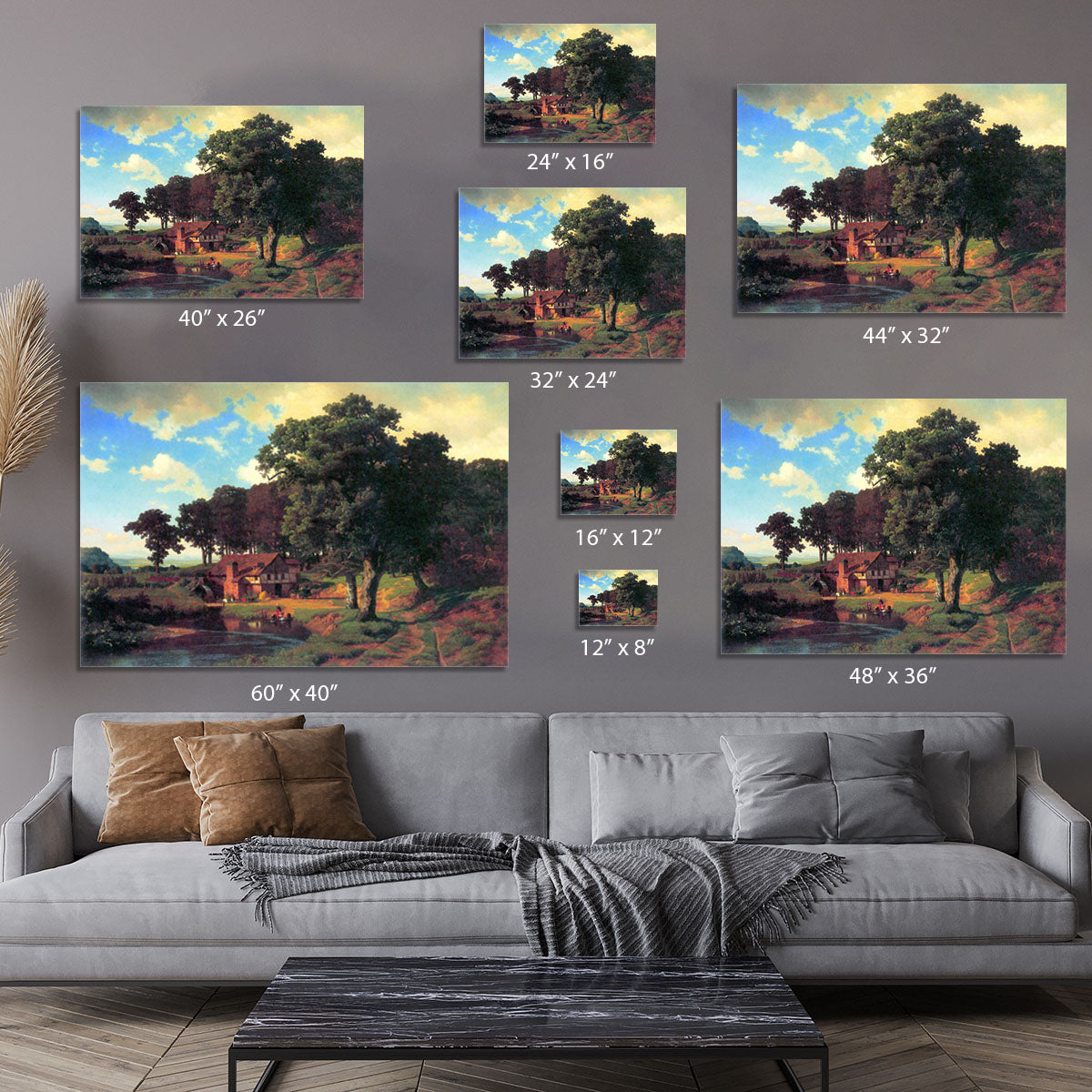 A rustic mill by Bierstadt Canvas Print or Poster - Canvas Art Rocks - 7