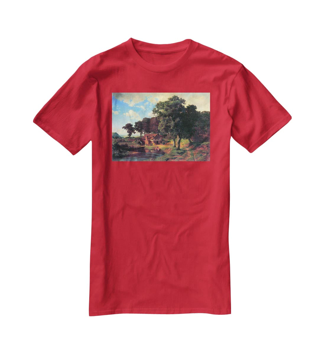 A rustic mill by Bierstadt T-Shirt - Canvas Art Rocks - 4