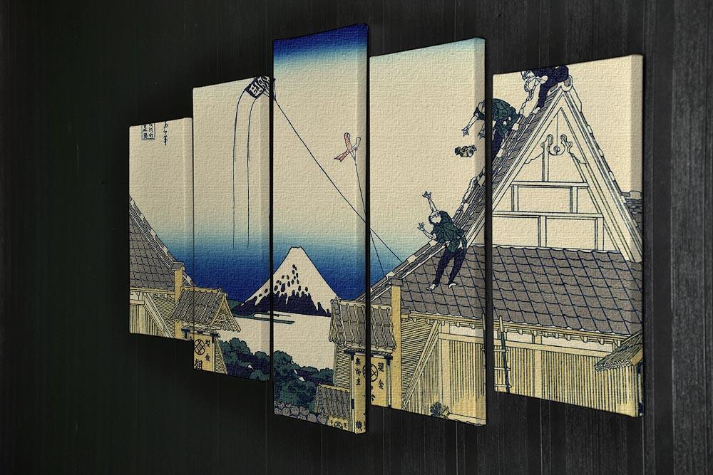 A sketch of the Mitsui shop by Hokusai 5 Split Panel Canvas - Canvas Art Rocks - 2