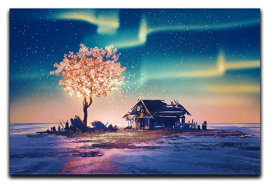 Abandoned house and fantasy tree Canvas Print or Poster  - Canvas Art Rocks - 1