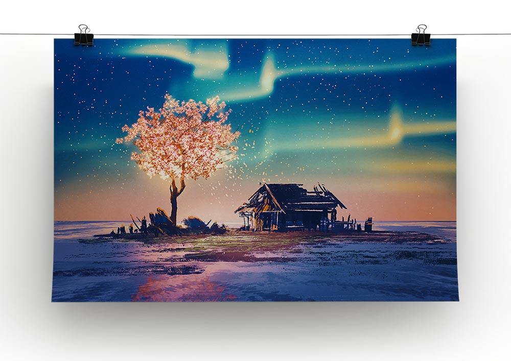 Abandoned house and fantasy tree Canvas Print or Poster - Canvas Art Rocks - 2