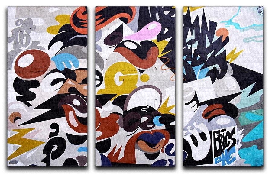Abstract Graffiti 3 Split Panel Canvas Print - Canvas Art Rocks - 1