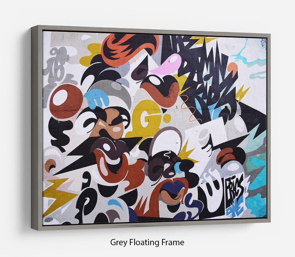 Abstract Graffiti Floating Frame Canvas