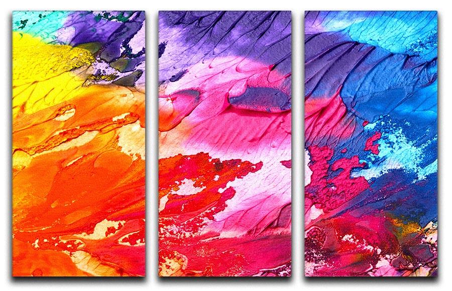 Abstract Oil Paint 3 Split Panel Canvas Print - Canvas Art Rocks - 1