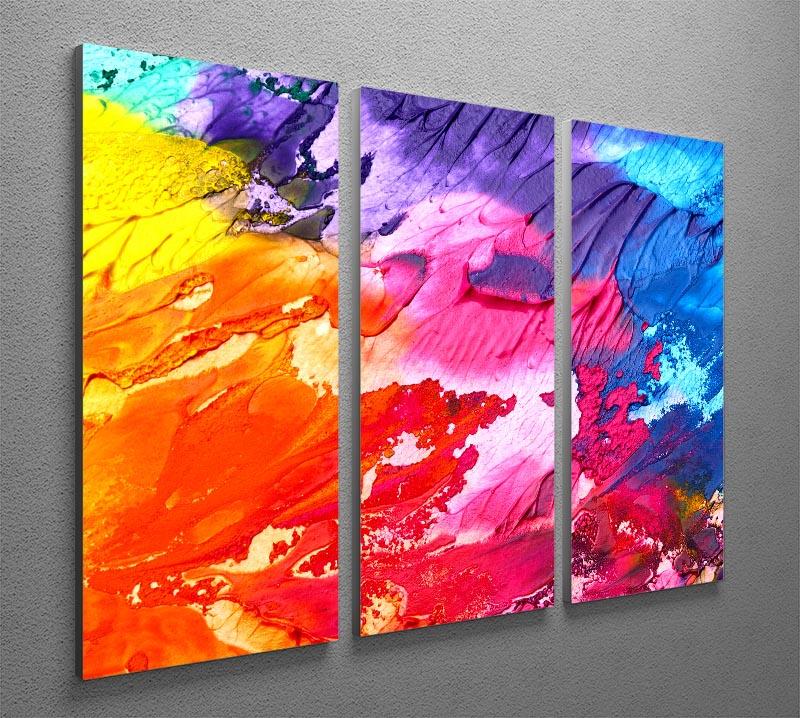 Abstract Oil Paint 3 Split Panel Canvas Print - Canvas Art Rocks - 2