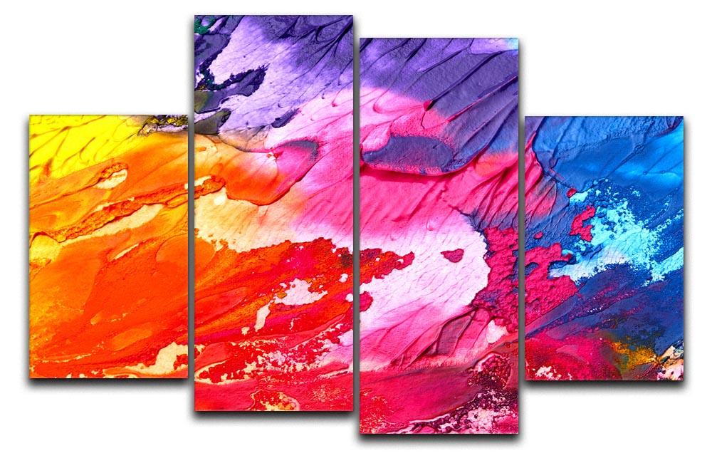 Abstract Oil Paint 4 Split Panel Canvas  - Canvas Art Rocks - 1