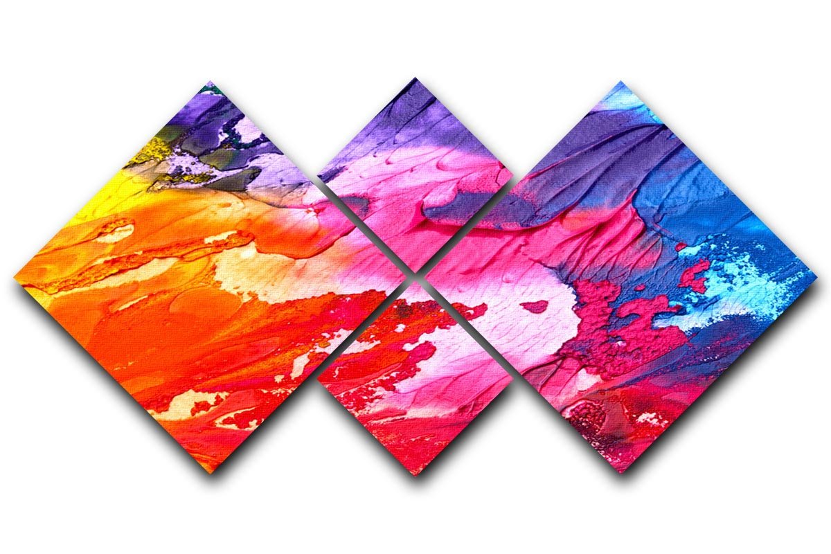 Abstract Oil Paint 4 Square Multi Panel Canvas  - Canvas Art Rocks - 1