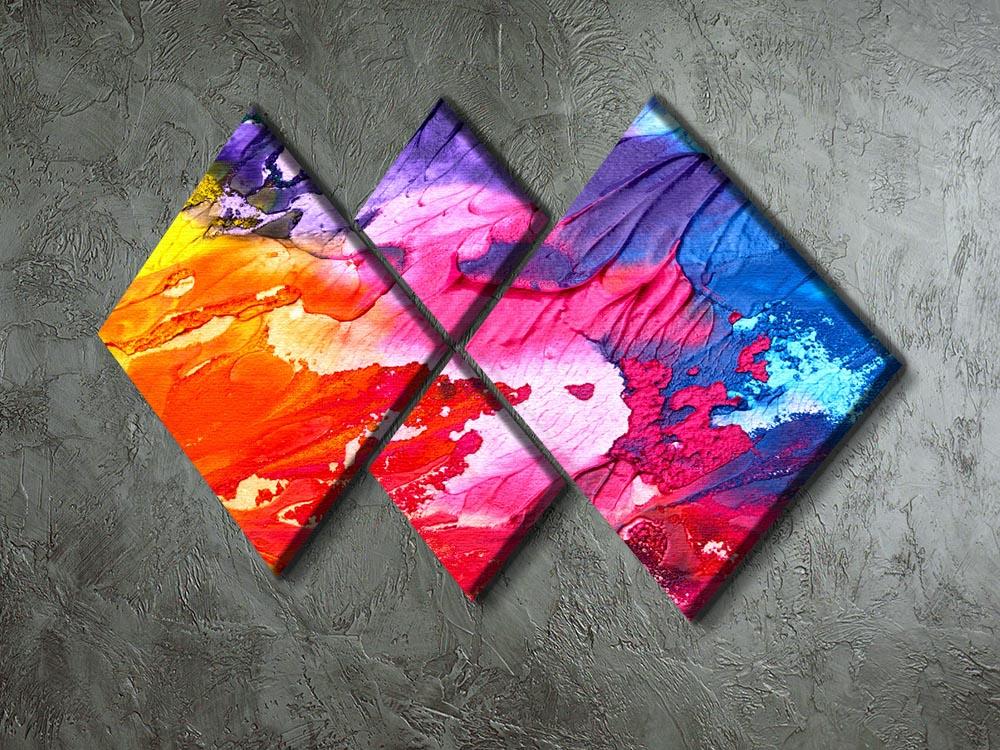 Abstract Oil Paint 4 Square Multi Panel Canvas - Canvas Art Rocks - 2