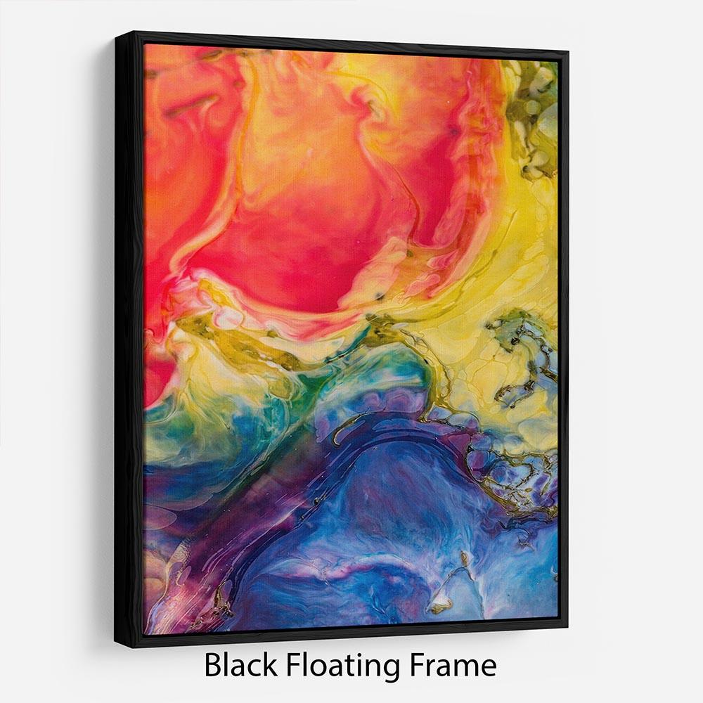 Abstract Red And Blue Floating Frame Canvas
