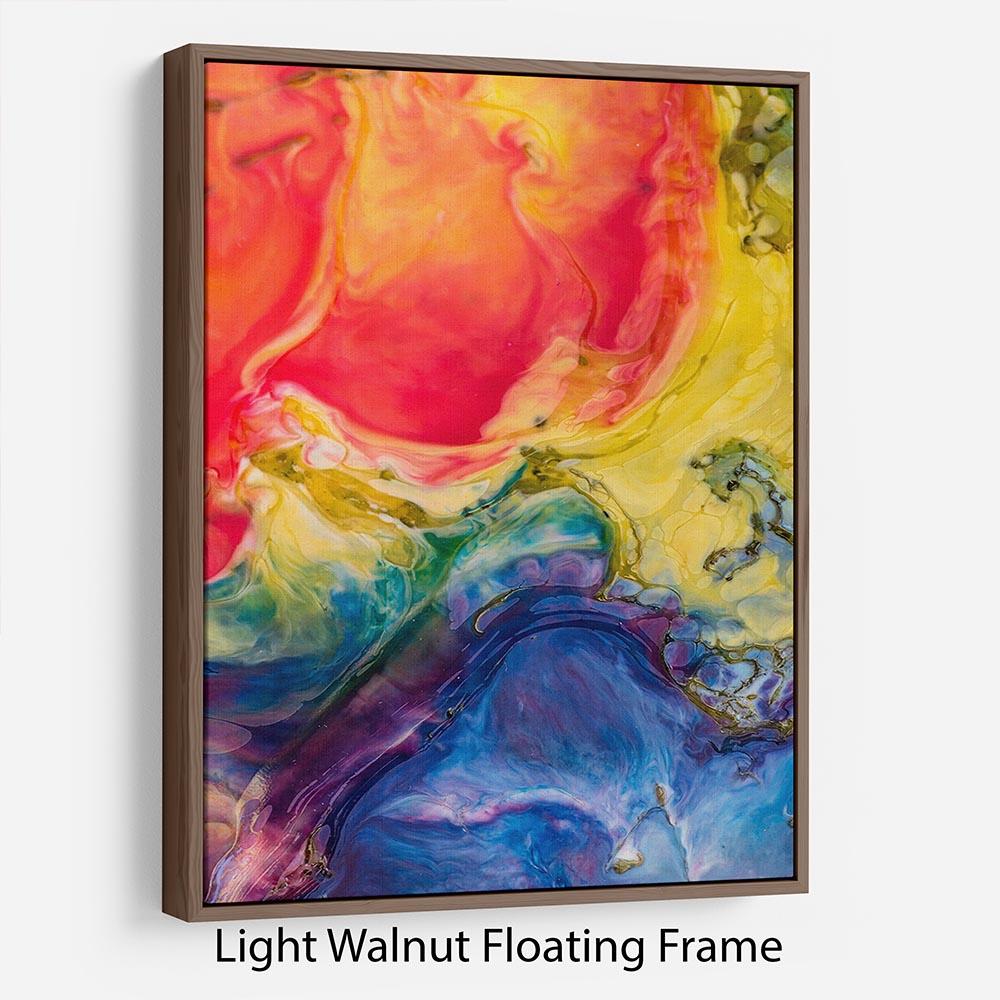 Abstract Red And Blue Floating Frame Canvas