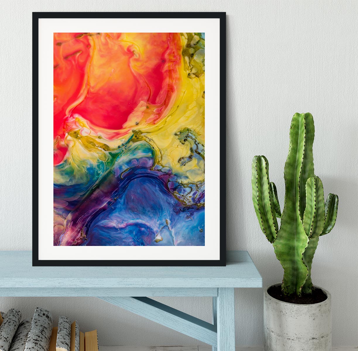 Abstract Red And Blue Framed Print - Canvas Art Rocks - 1