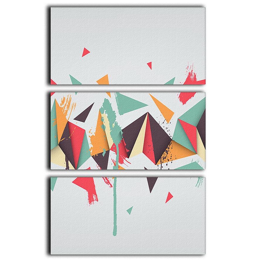 Abstract texture with triangles 3 Split Panel Canvas Print - Canvas Art Rocks - 1