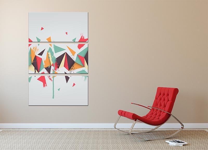Abstract texture with triangles 3 Split Panel Canvas Print - Canvas Art Rocks - 2
