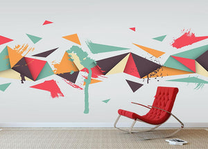 Abstract texture with triangles Wall Mural Wallpaper - Canvas Art Rocks - 2