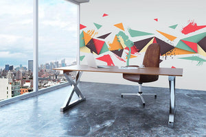Abstract texture with triangles Wall Mural Wallpaper - Canvas Art Rocks - 3