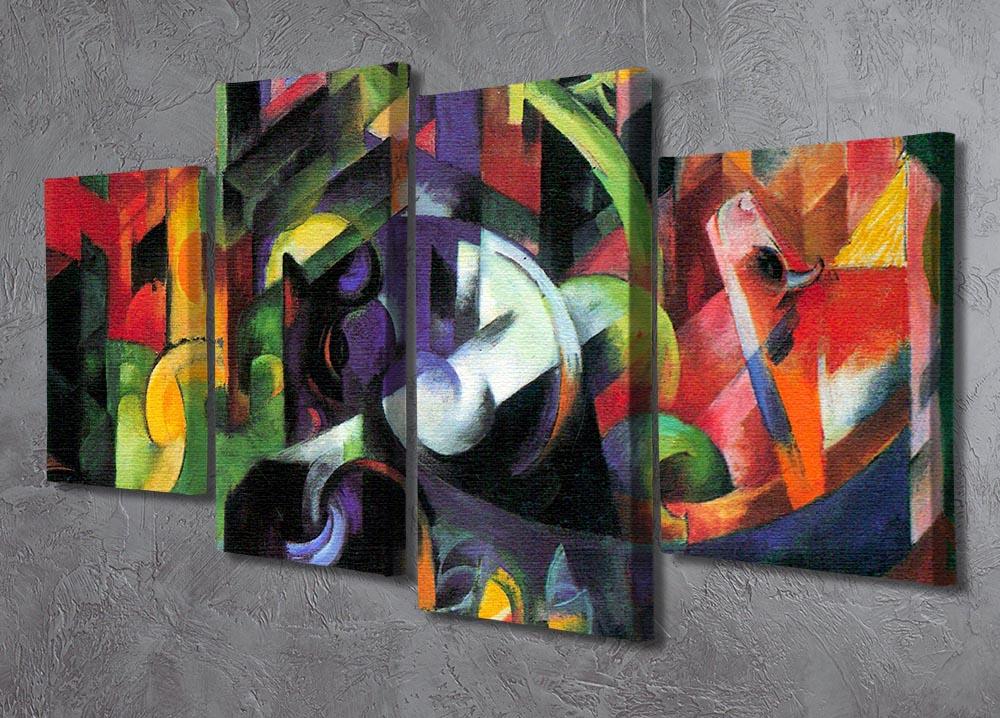 Abstract with cattle by Franz Marc 4 Split Panel Canvas - Canvas Art Rocks - 2