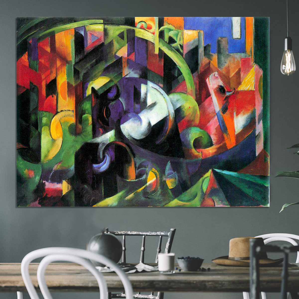 Abstract with cattle by Franz Marc Canvas Print or Poster - Canvas Art Rocks - 3
