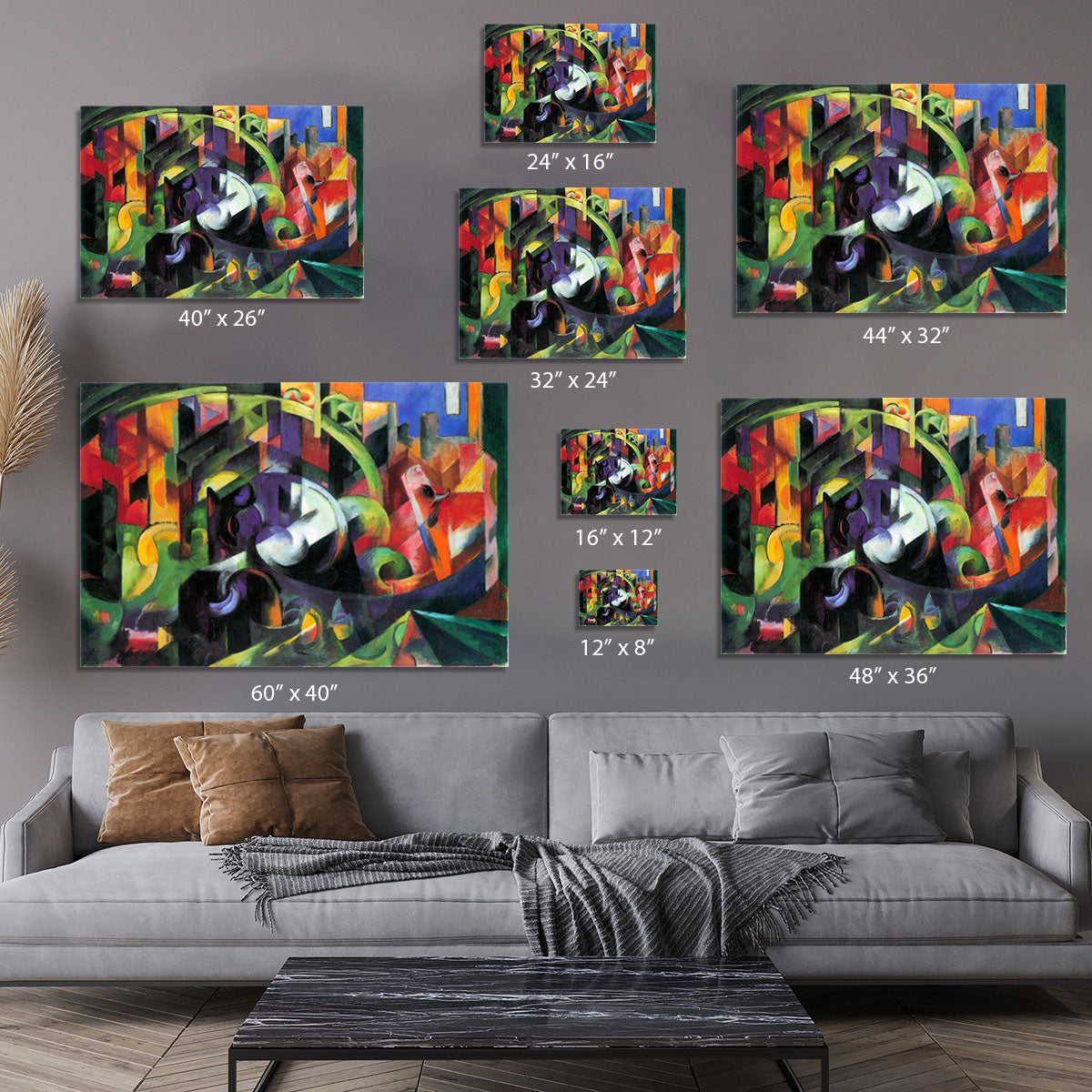 Abstract with cattle by Franz Marc Canvas Print or Poster - Canvas Art Rocks - 7