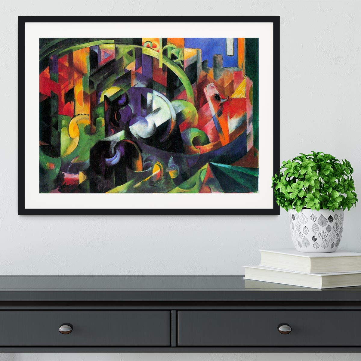 Abstract with cattle by Franz Marc Framed Print - Canvas Art Rocks - 1