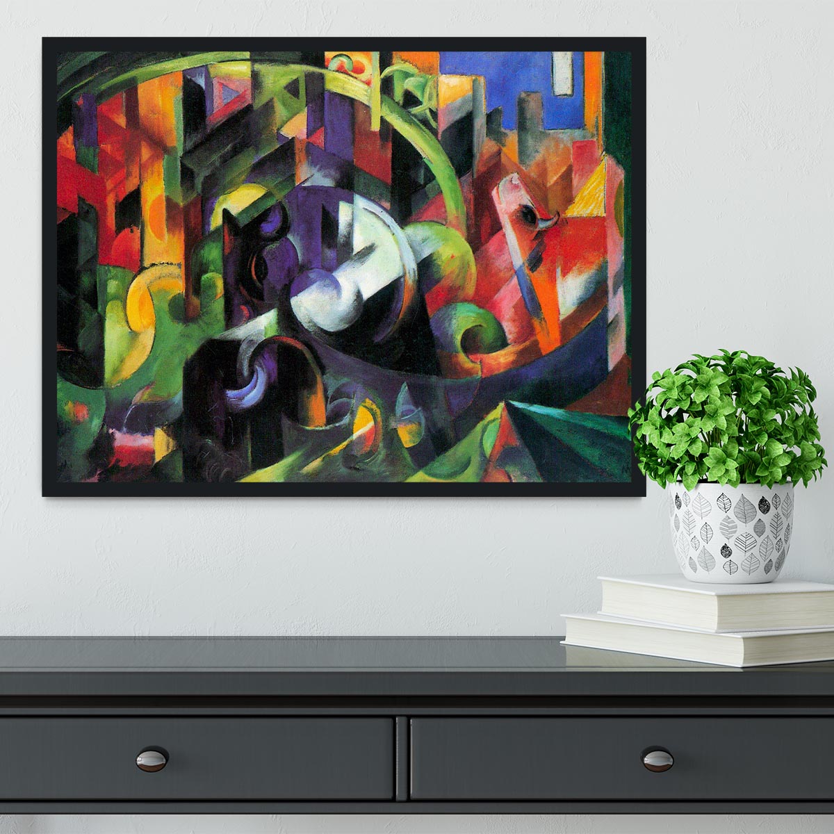 Abstract with cattle by Franz Marc Framed Print - Canvas Art Rocks - 2