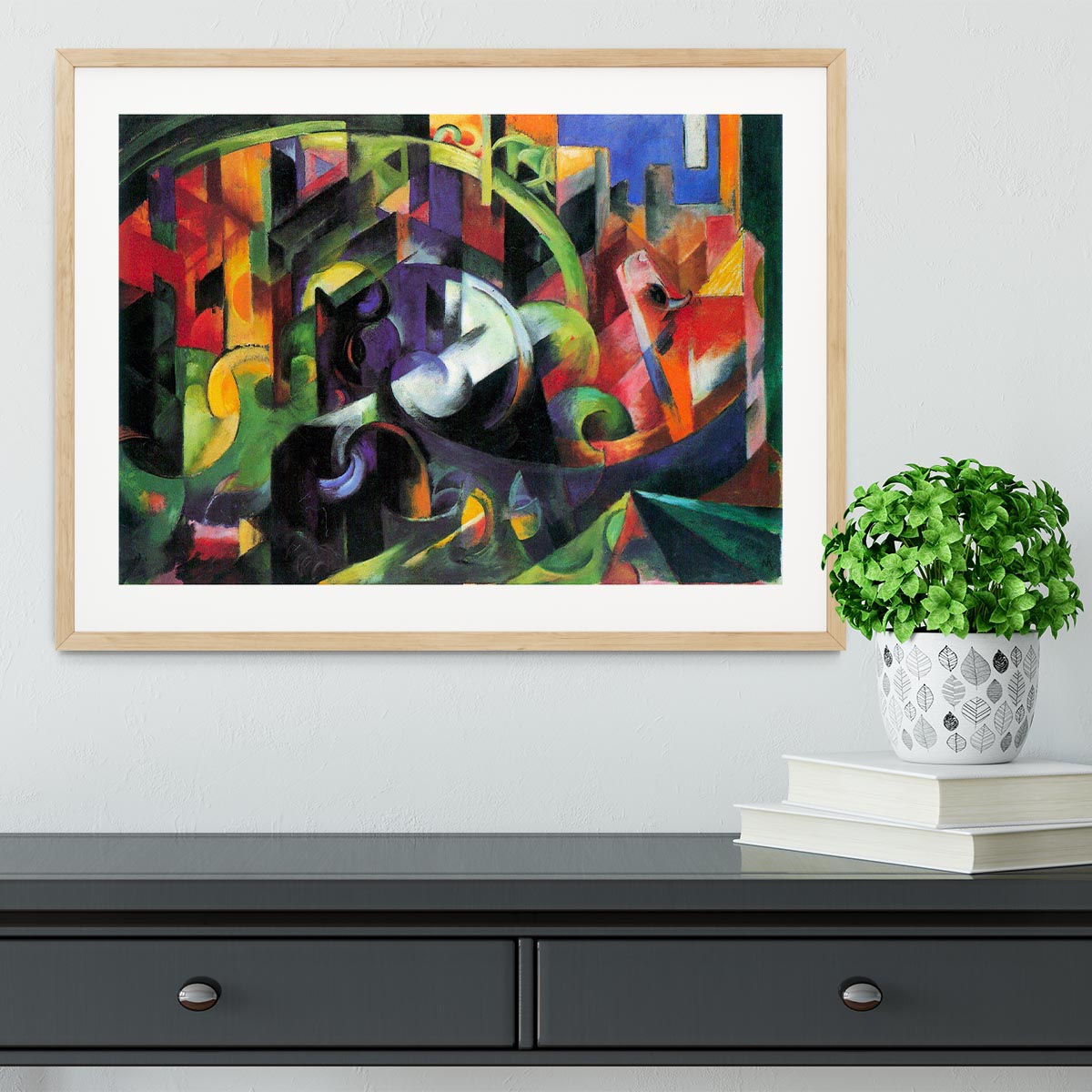 Abstract with cattle by Franz Marc Framed Print - Canvas Art Rocks - 3