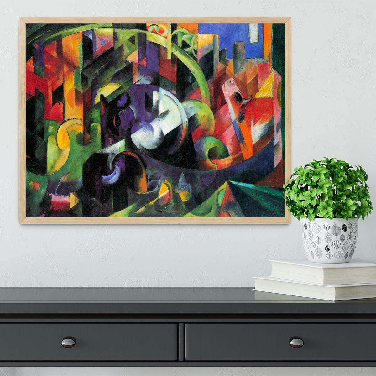 Abstract with cattle by Franz Marc Framed Print - Canvas Art Rocks - 4