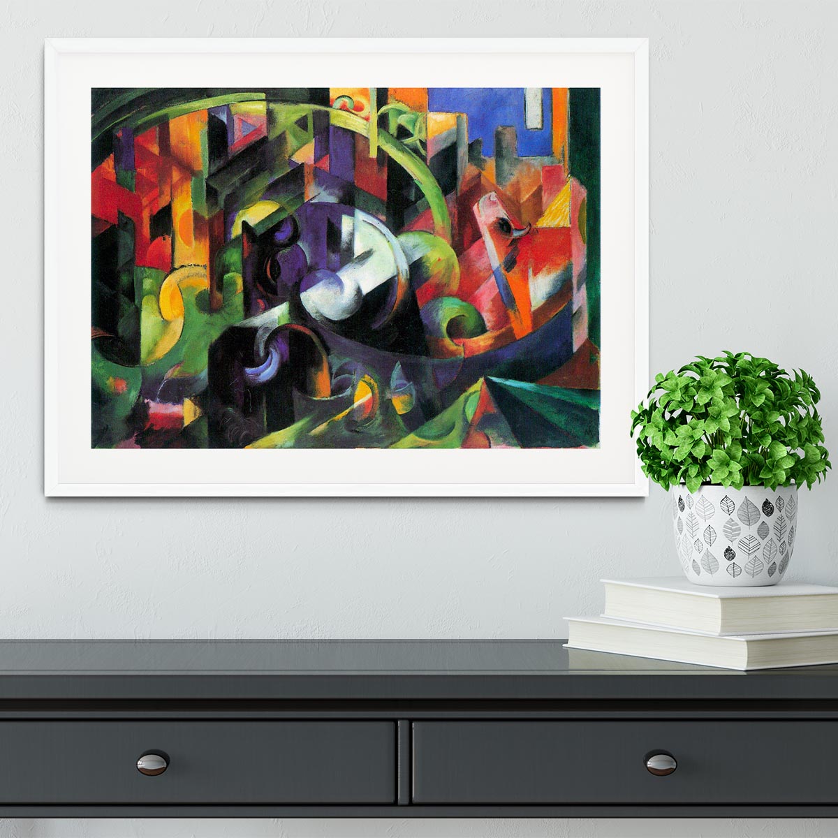 Abstract with cattle by Franz Marc Framed Print - Canvas Art Rocks - 5